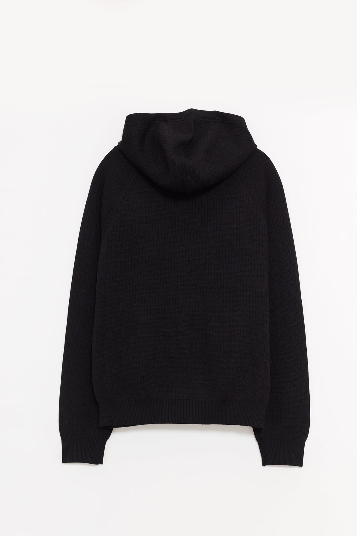 CASABLANCA BLACK RIB MERINO HOODIE