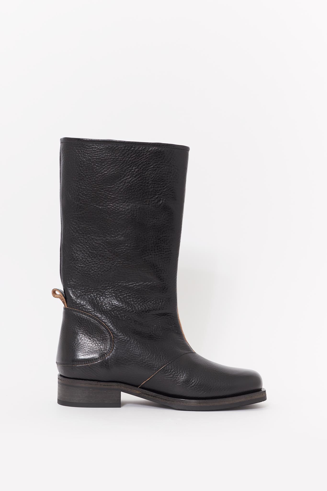 OUR LEGACY DEEP BLACK LEATHER HAUL CAMION BOOTS