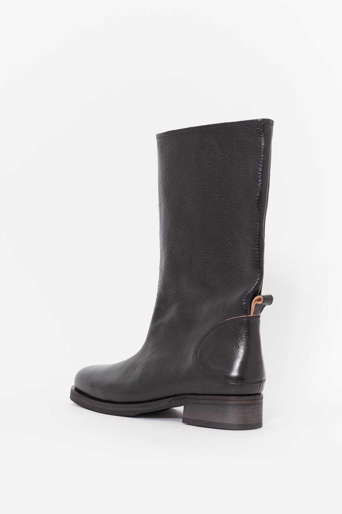 OUR LEGACY DEEP BLACK LEATHER HAUL CAMION BOOTS