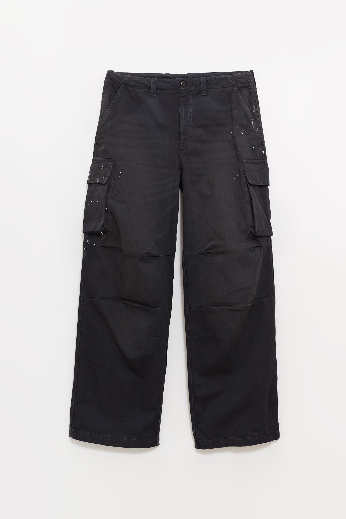 OUR LEGACY NEBULA WASH JUNGLE HERRINGBONE MOUNT CARGO TROUSERS