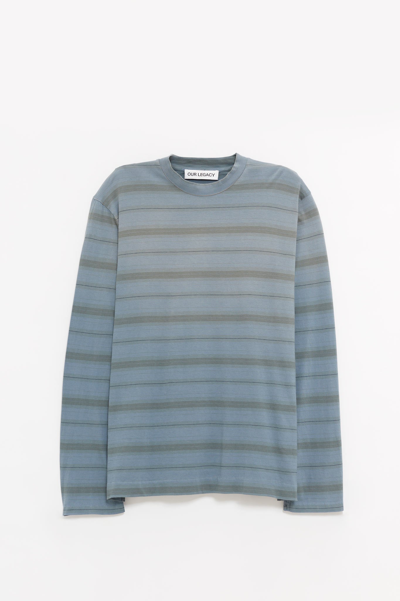 OUR LEGACY SPRAY FADE GHOST STRIPE BOX LONGSLEEVE T SHIRT