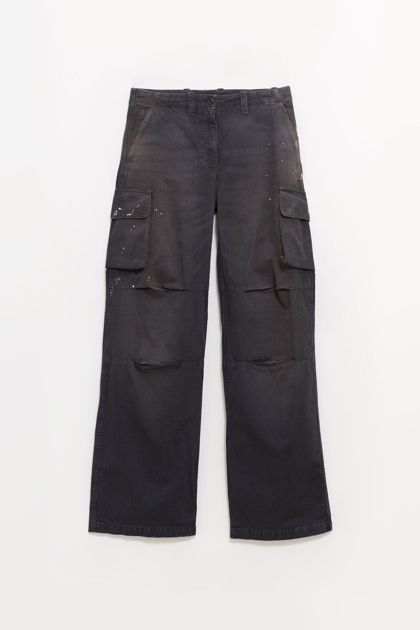OUR LEGACY NEBULA WASH JUNGLE HERRINGBONE PEAK CARGO TROUSER