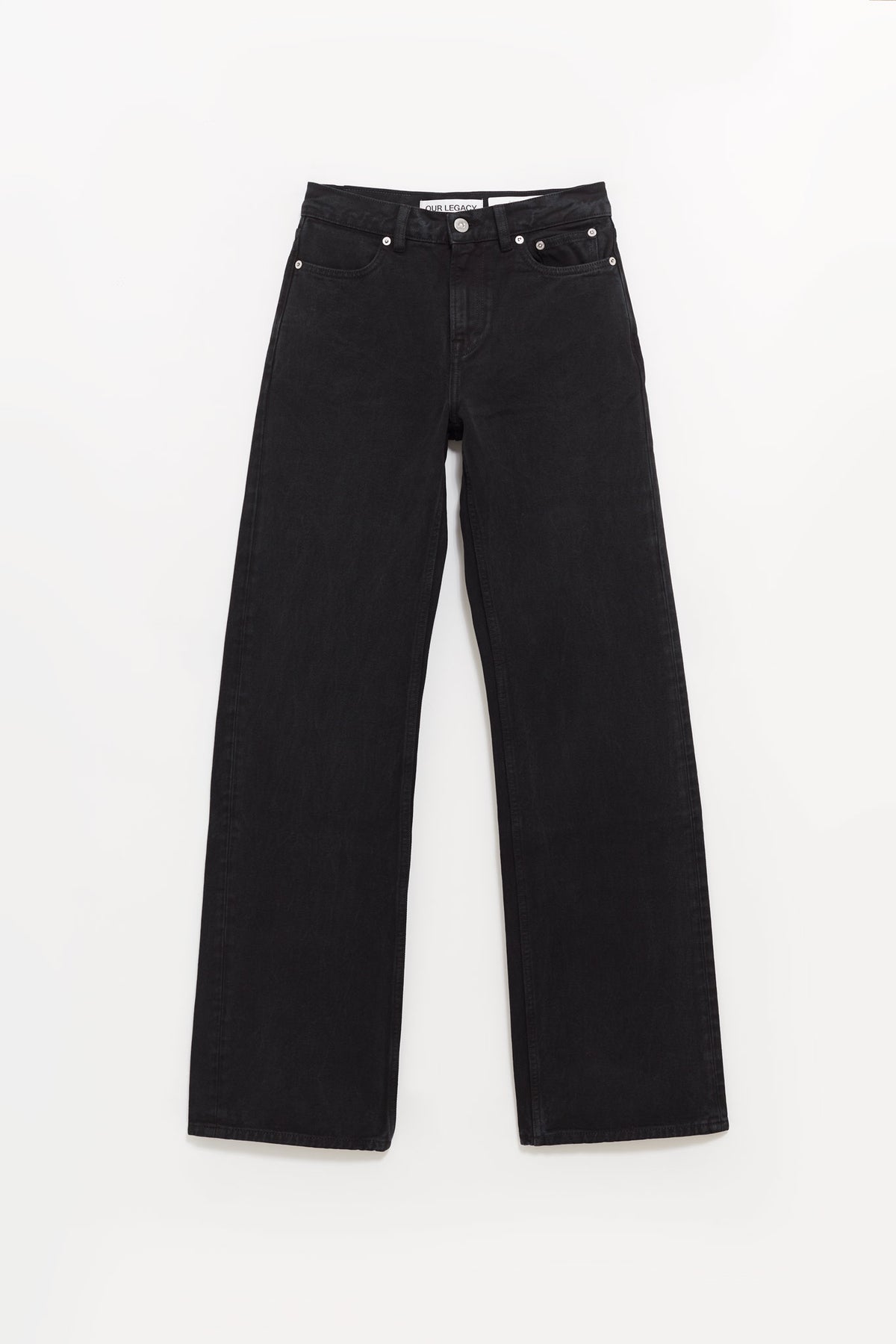 OUR LEGACY OVERDYED HIGHWAY BLACK WATA CUT JEANS