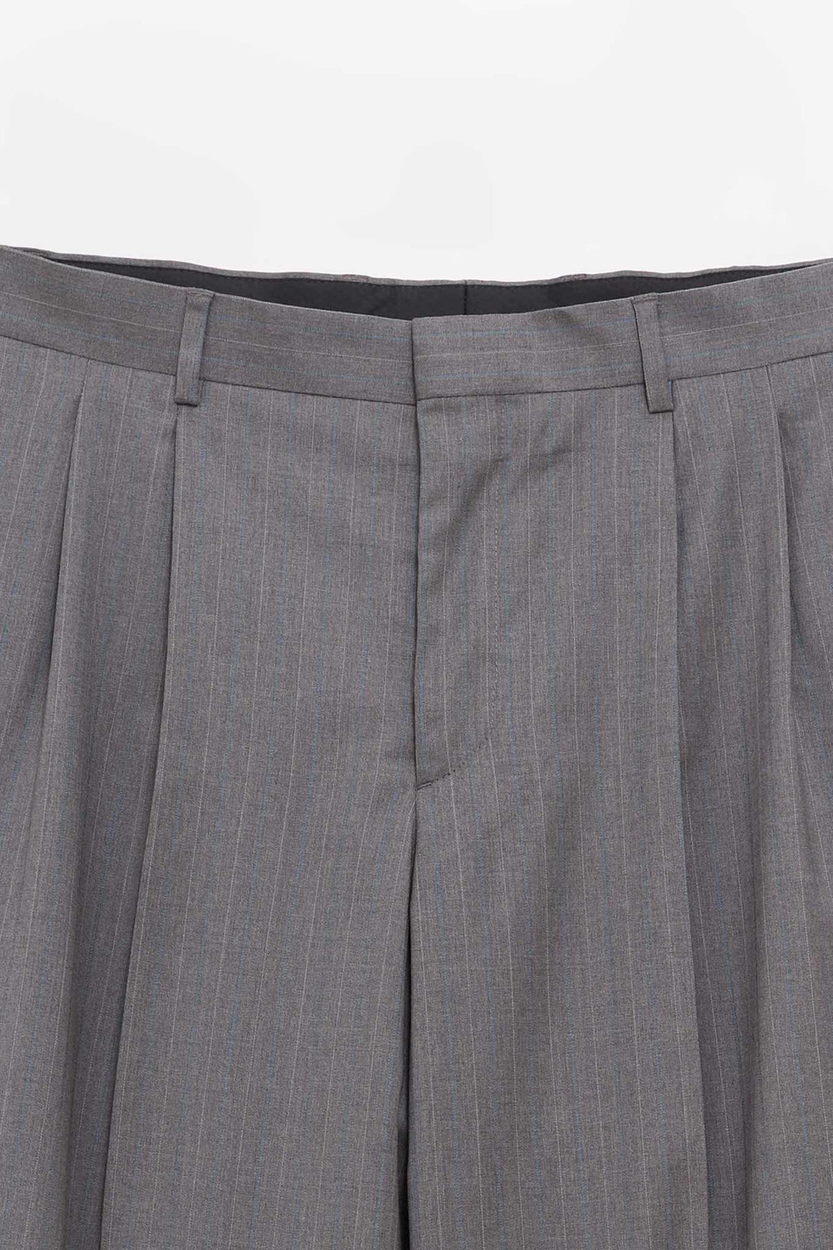 SUNFLOWER GREY MELANGE STRIPE WIDE PLEATED TROUSER