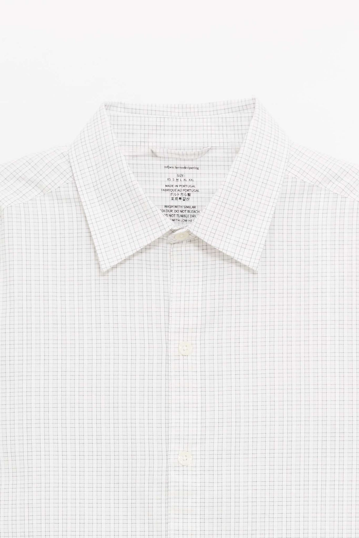 MFPEN WHITE CONNECTION CHECK GENEROUS SHIRT