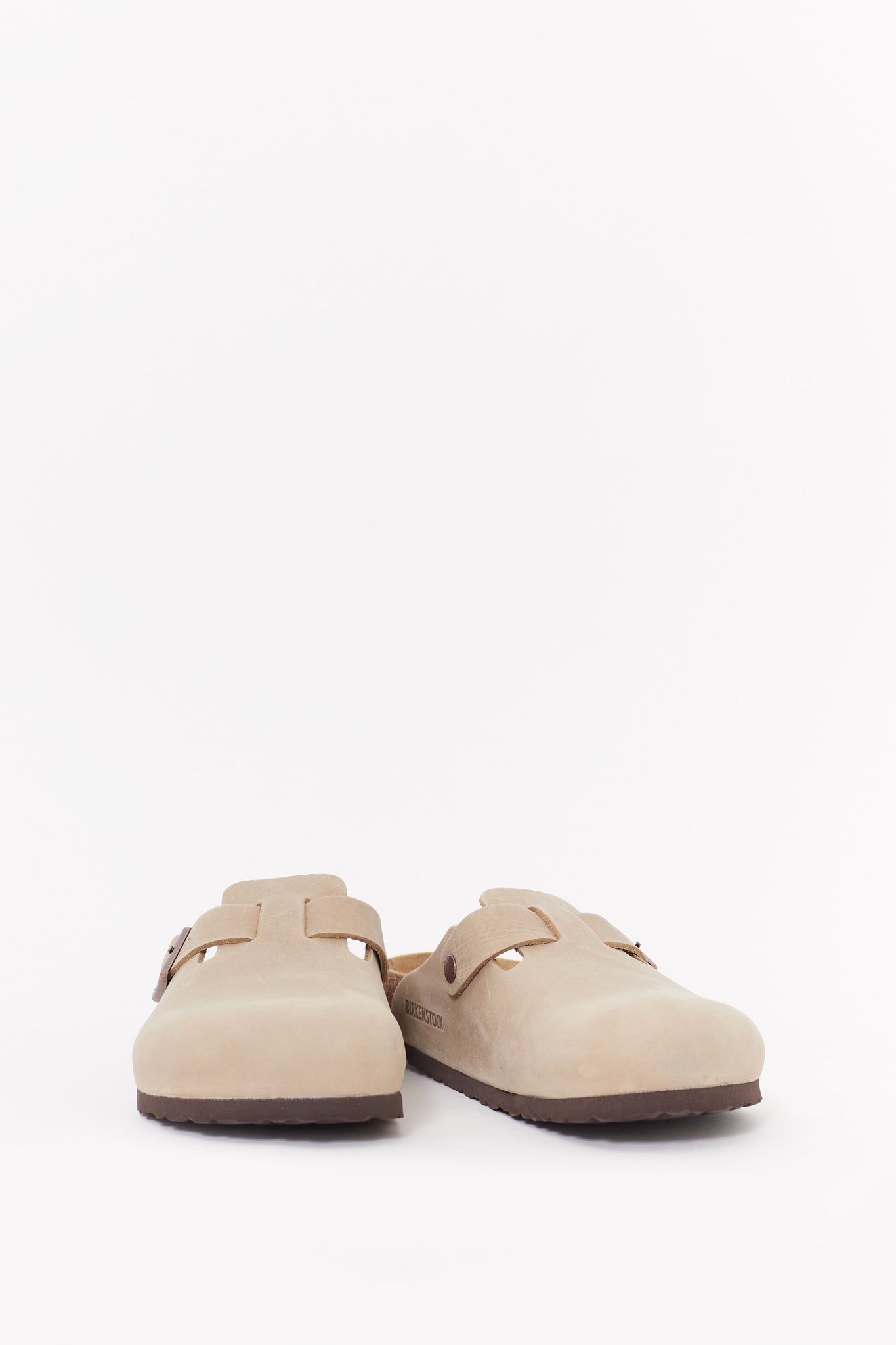 BIRKENSTOCK TOBACCO BROWN BOSTON REGULAR SUEDE LEATHER CLOGS