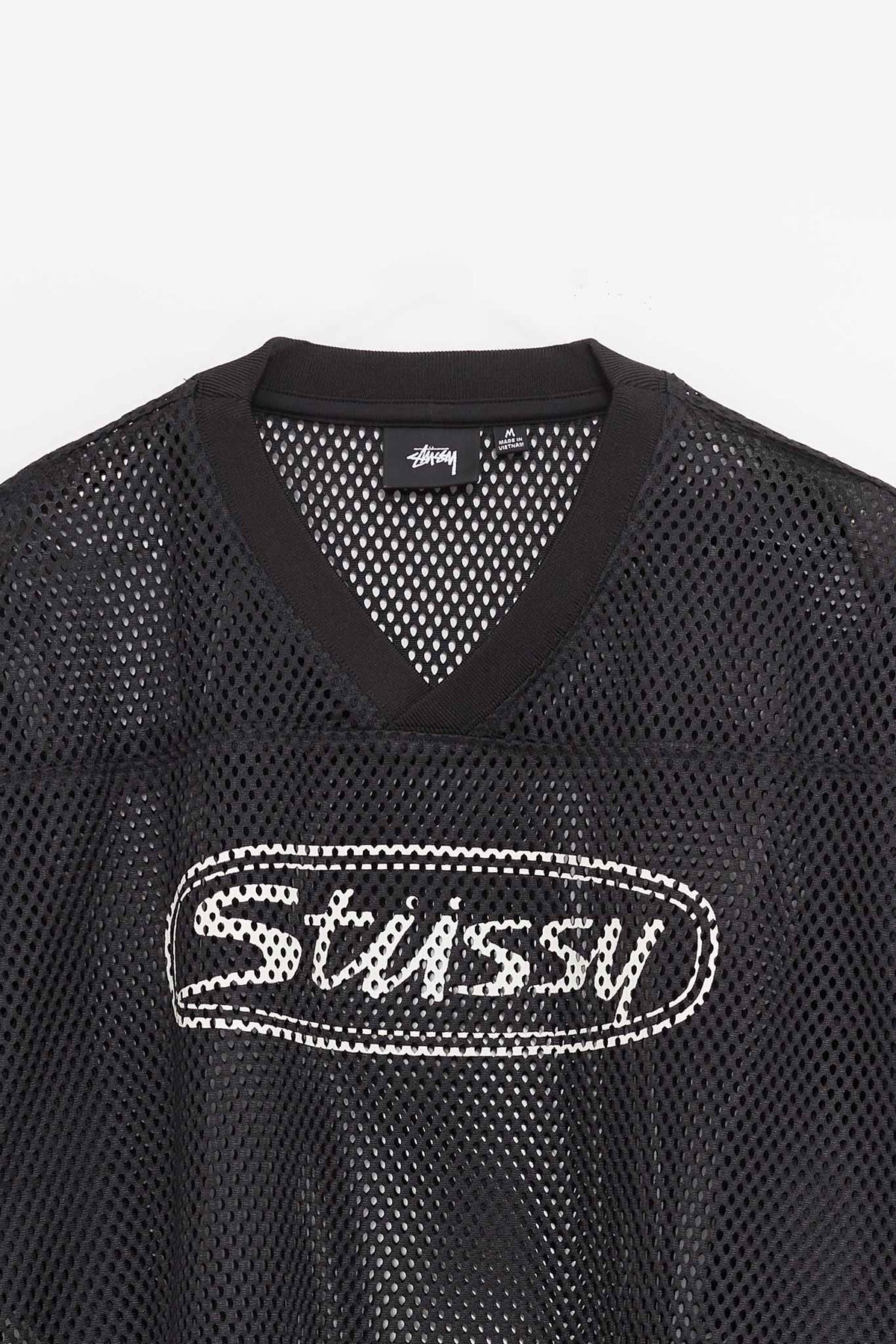 STUSSY BLACK TRUCKER TEAM JERSEY T SHIRT