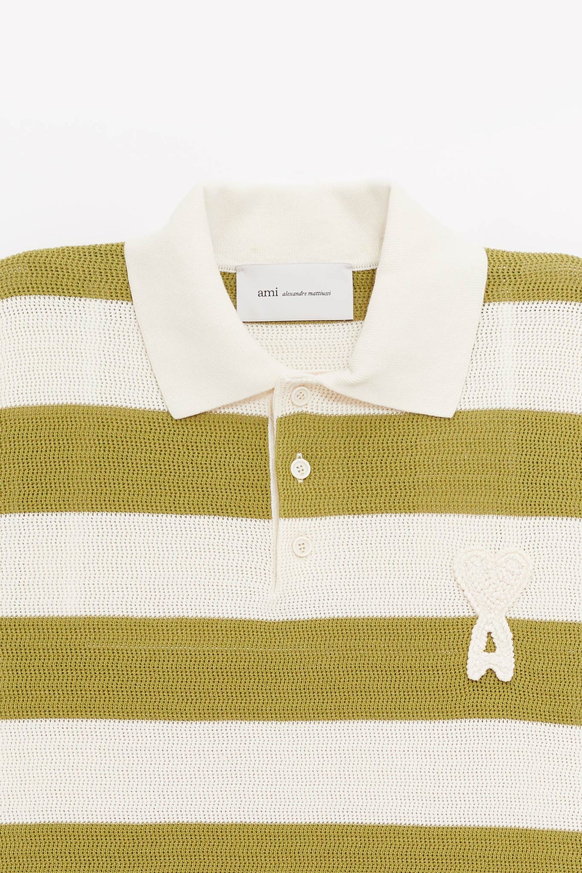 AMI BLANC CREME MATCHA AMI DE COEUR PATCH POLO