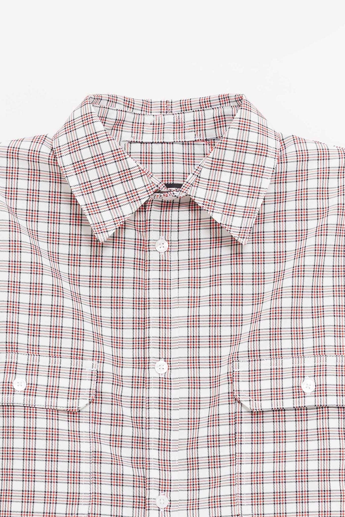 WILLY CHAVARRIA RED WHITE PICNIC PLAID SS CORCORAN SHIRT