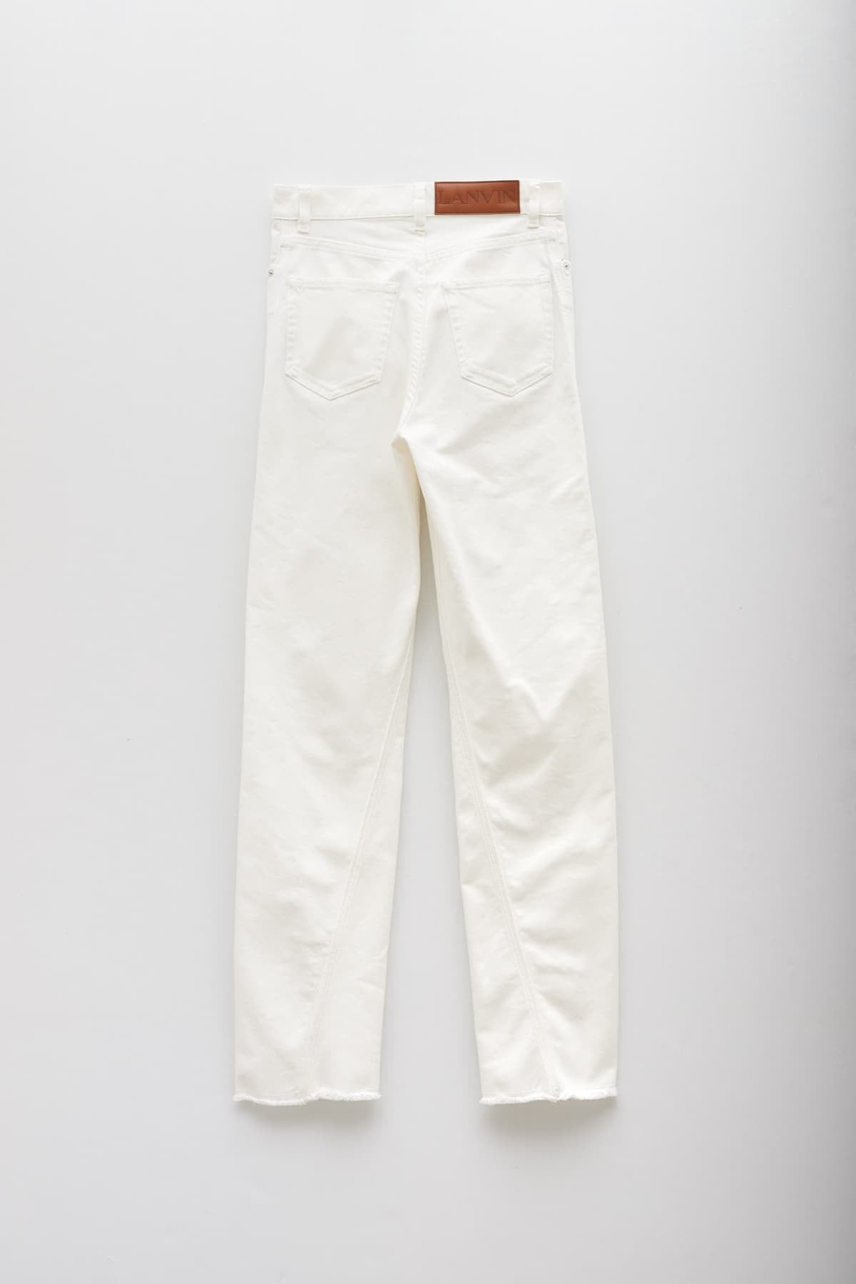 LANVIN OPTIC WHITE DENIM TWISTED REGULAR PANT