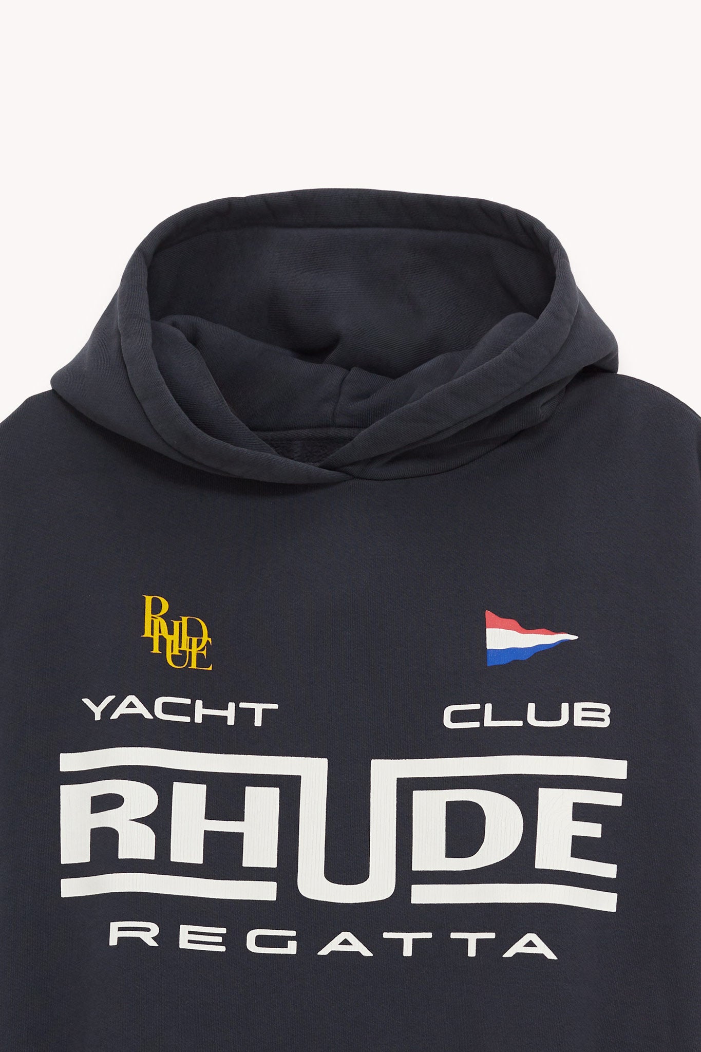 RHUDE VINTAGE BLACK RHUDE REGATTA CLUB HOODIE