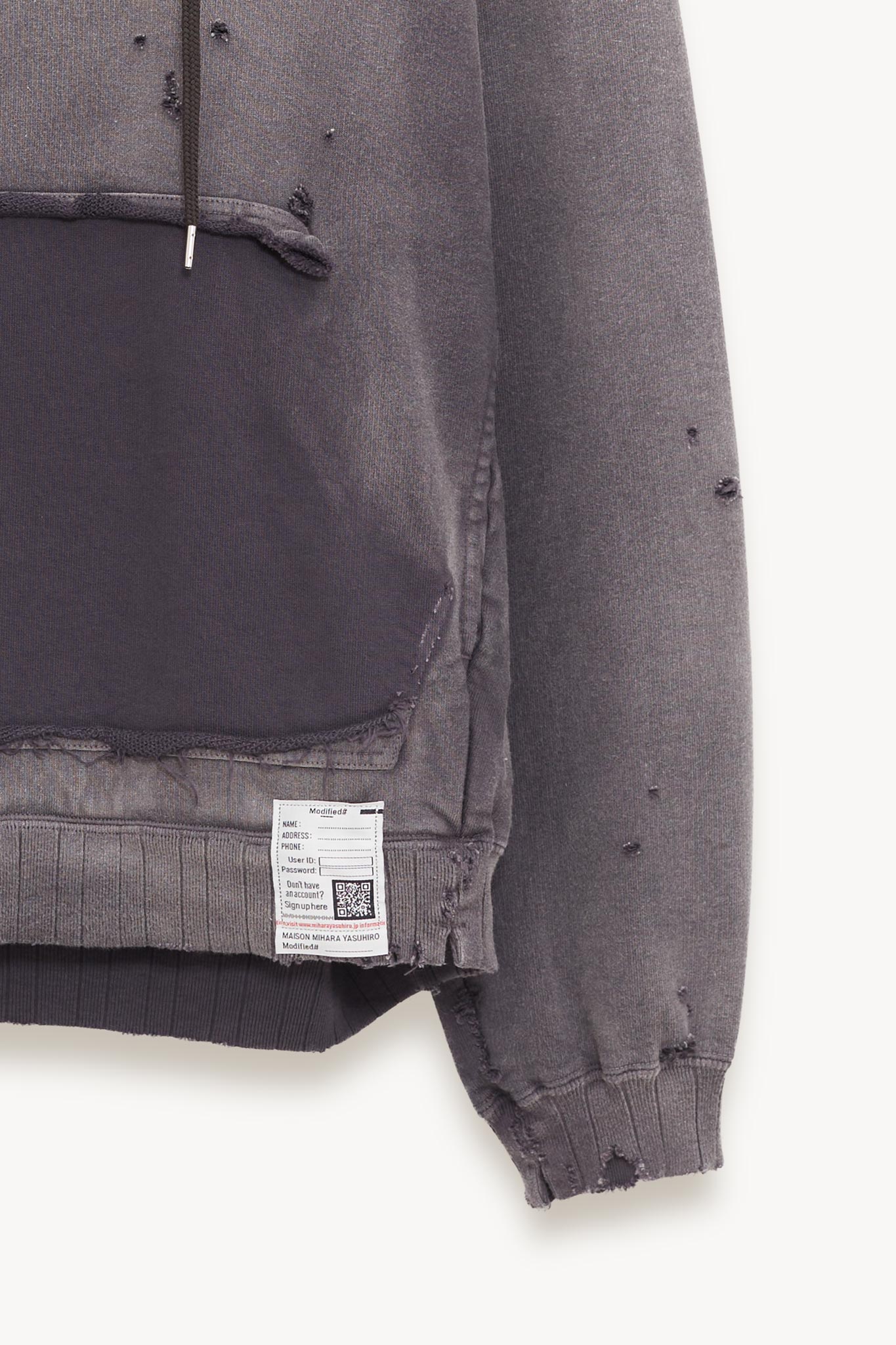 MAISON MIHARA YASUHIRO BLACK SUN FADED HOODIE