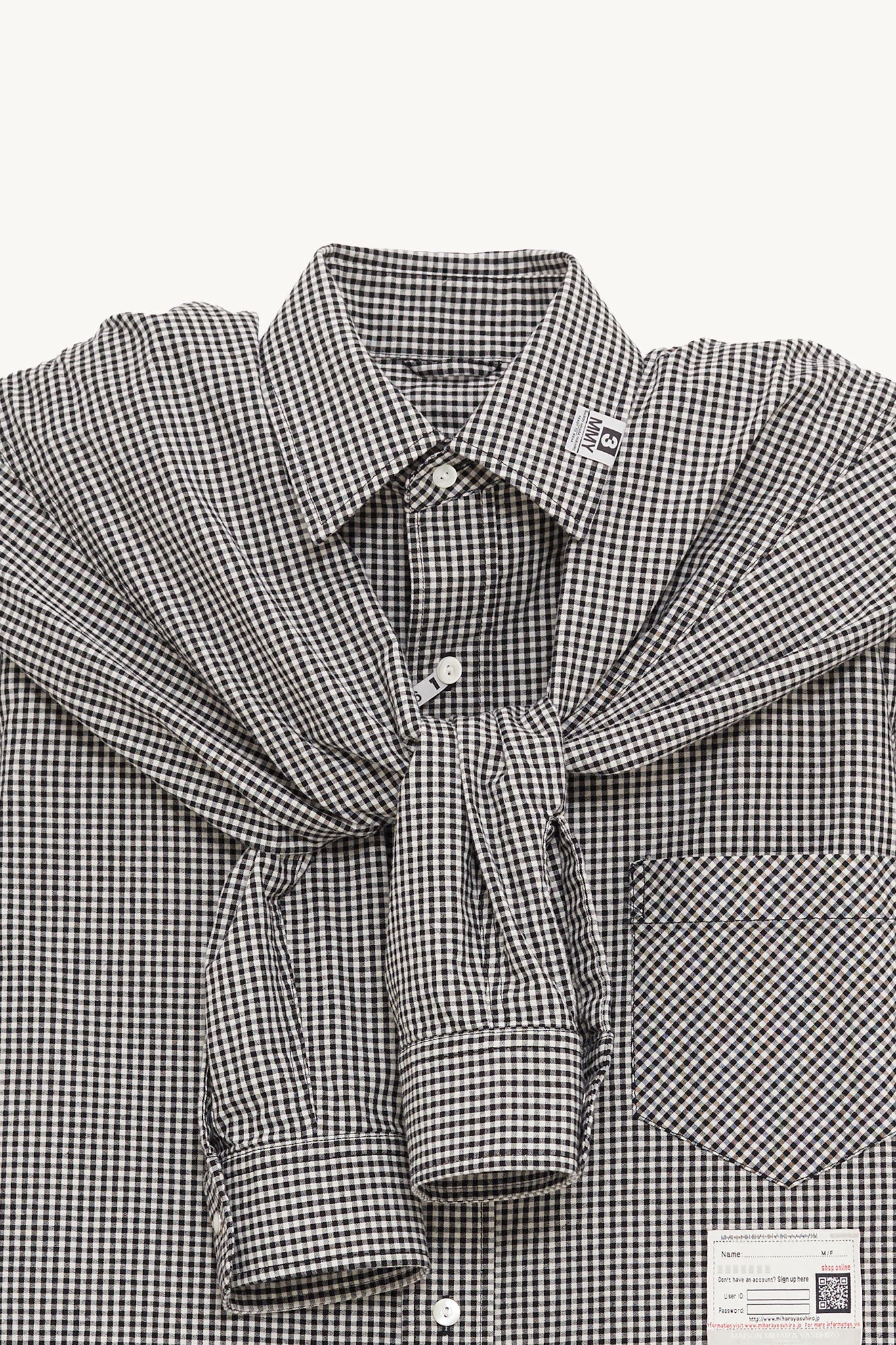 MAISON MIHARA YASUHIRO GREY SHAWL LAYERED SHIRT