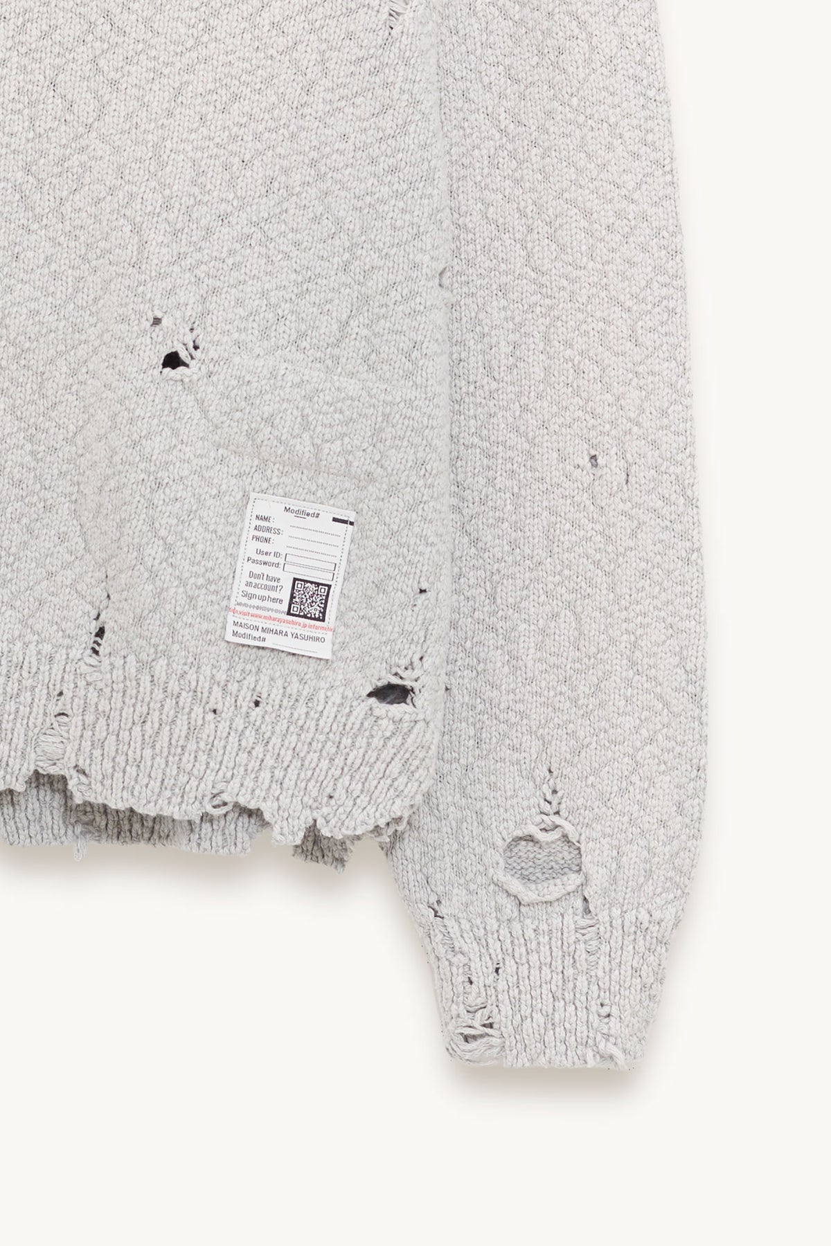 MAISON MIHARA YASUHIRO BEIGE SUN FADED KNIT PULLOVER