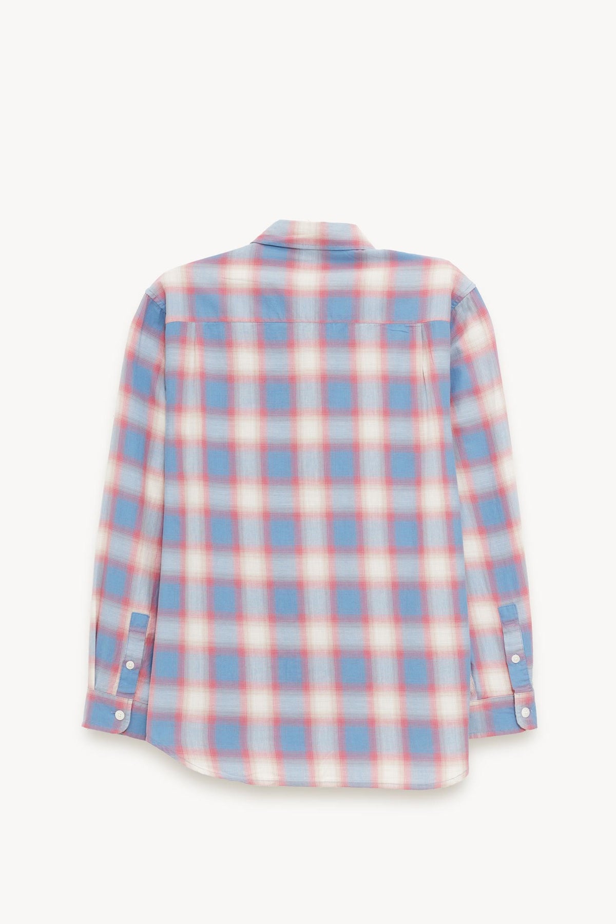 STUSSY BLUE BEACH OMBRE PLAID SHIRT