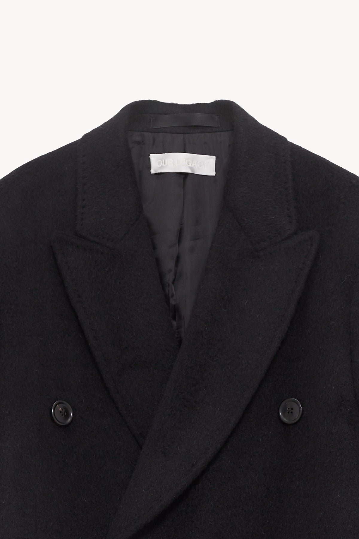 OUR LEGACY BLACK HAIRY WOOL WHALE COAT