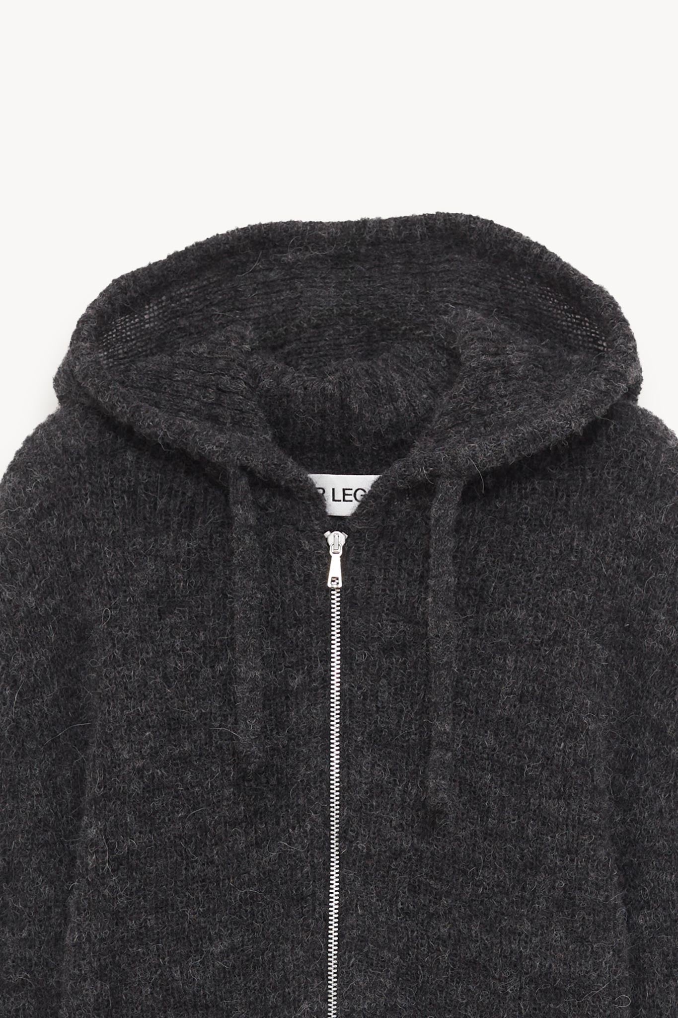 OUR LEGACY CHARCOAL MELANGE FUZZY ALPACA COMPACT HOOD