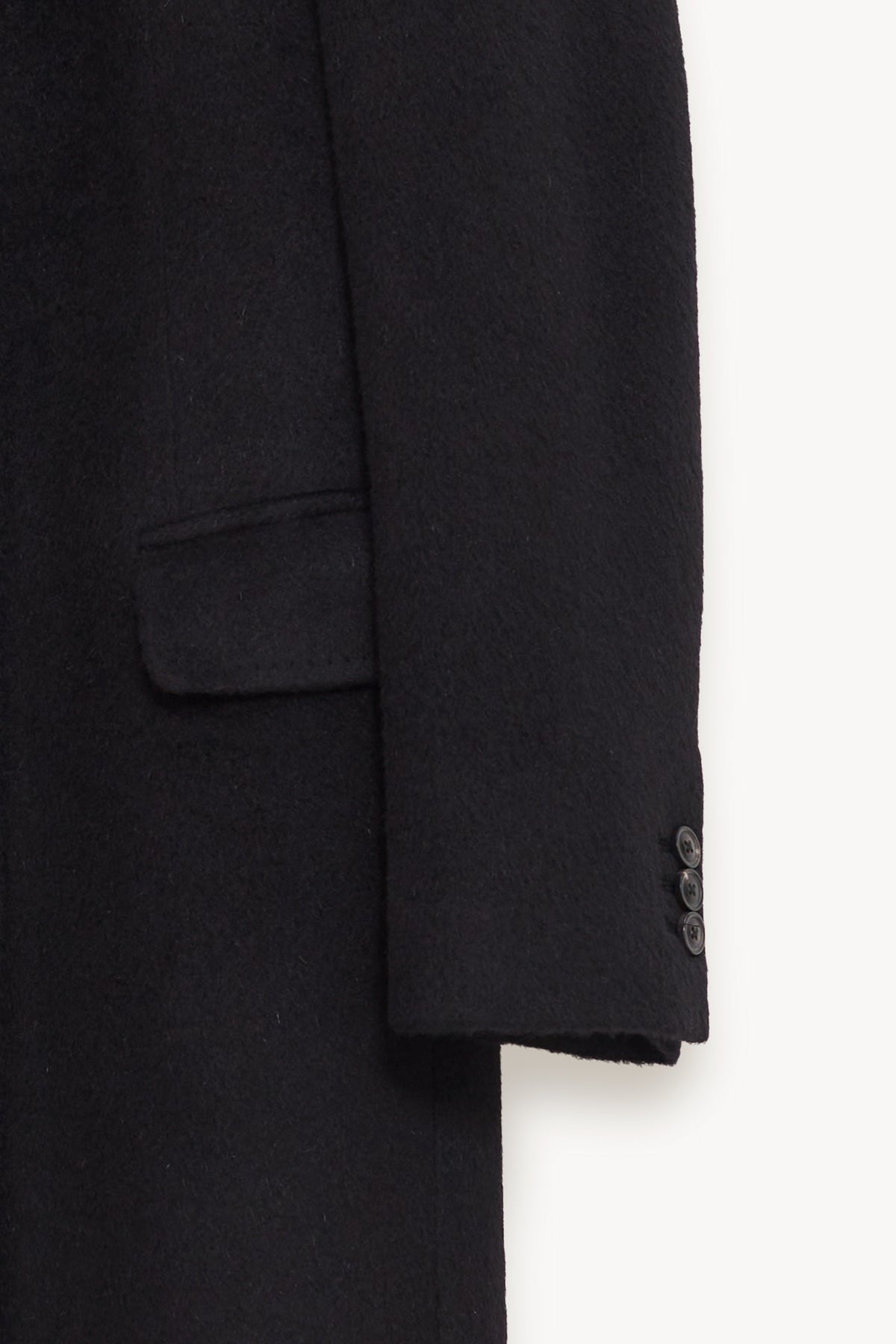 OUR LEGACY BLACK HAIRY WOOL MANTA COAT