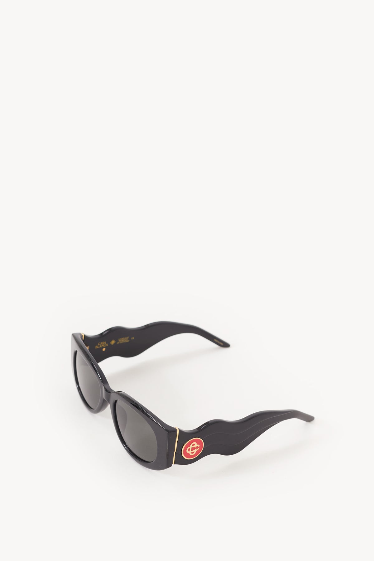 CASABLANCA BLACK OVAL WAVE SUNGLASSES