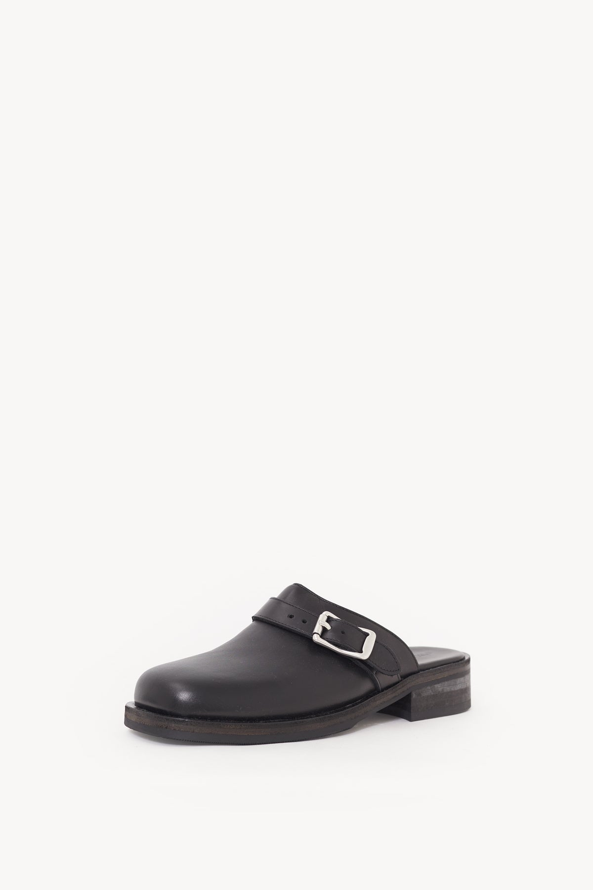 OUR LEGACY BLACK LEATHER CAMION MULE