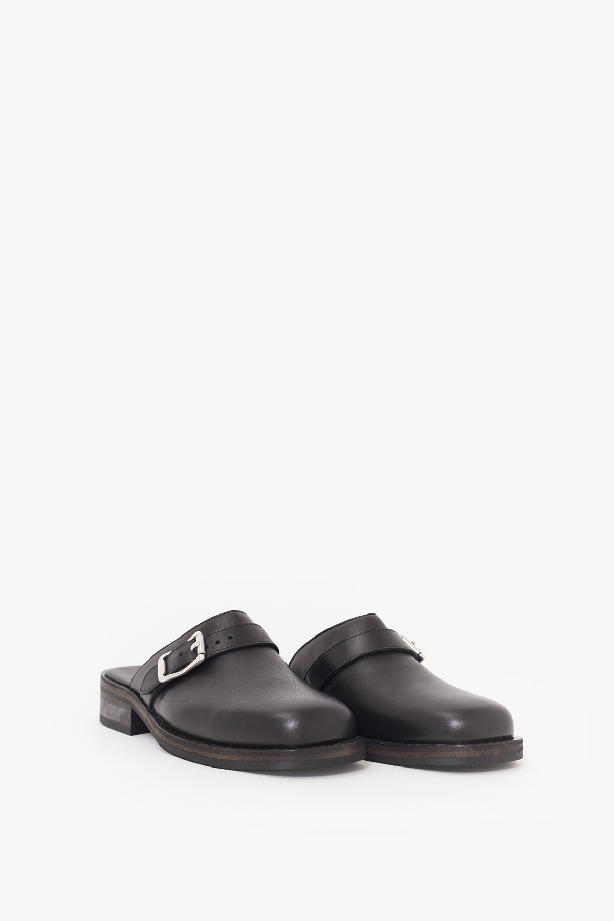 OUR LEGACY BLACK LEATHER CAMION MULE