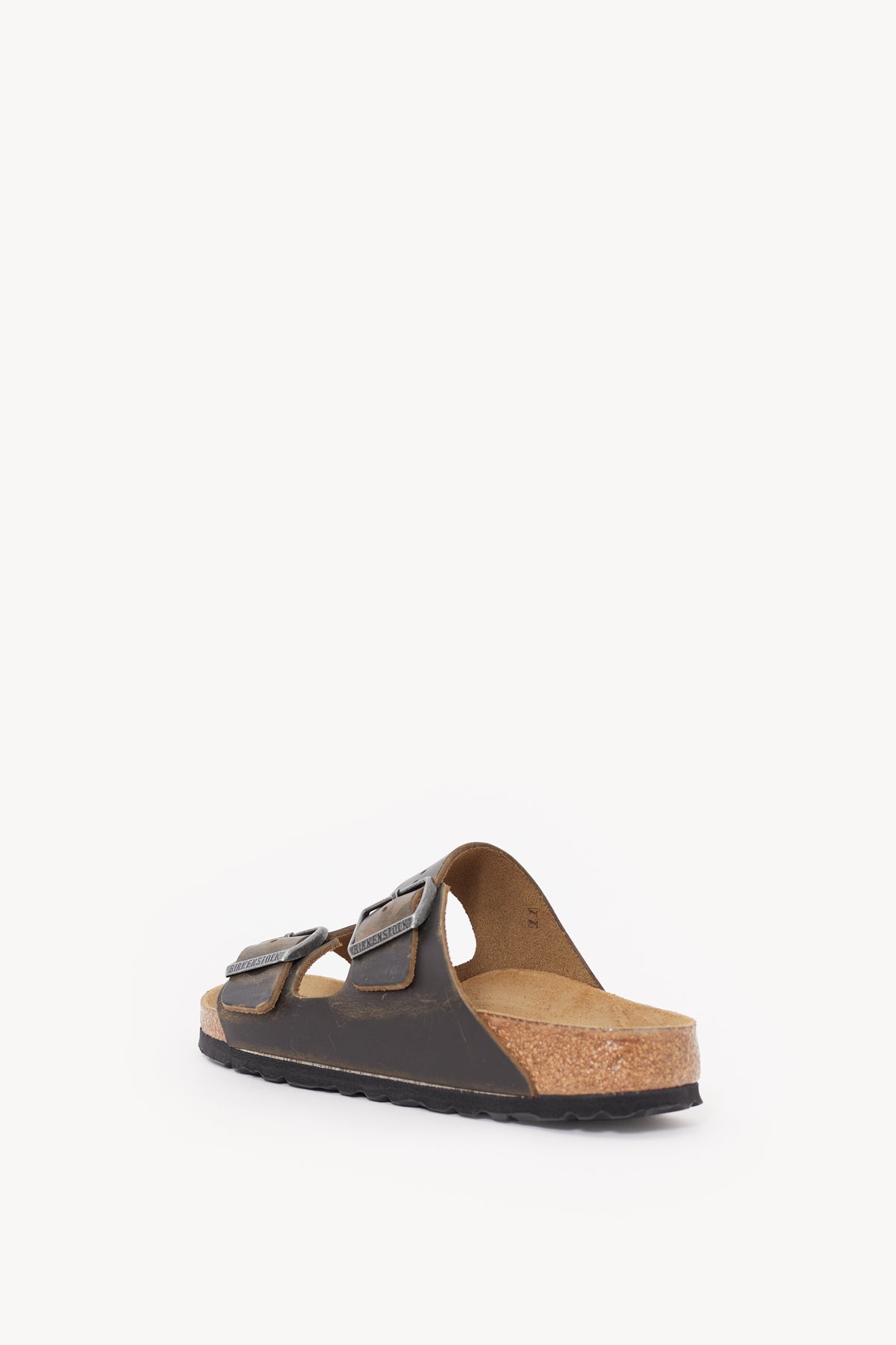 BIRKENSTOCK FADED KHAKI ARIZONA NARROWARIZONA SOFT FOOTBED OILED LEATHER SANDALS