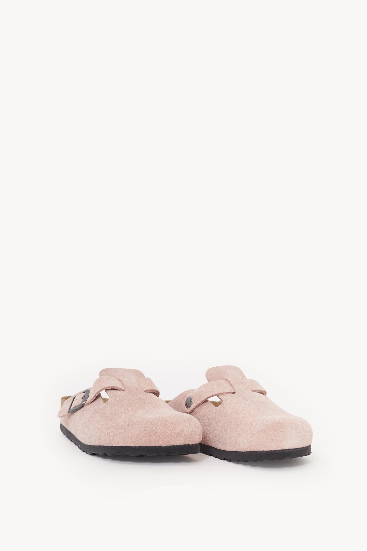 BIRKENSTOCK PINK CLAY BOSTON REGULAR SUEDE LEATHER CLOGS