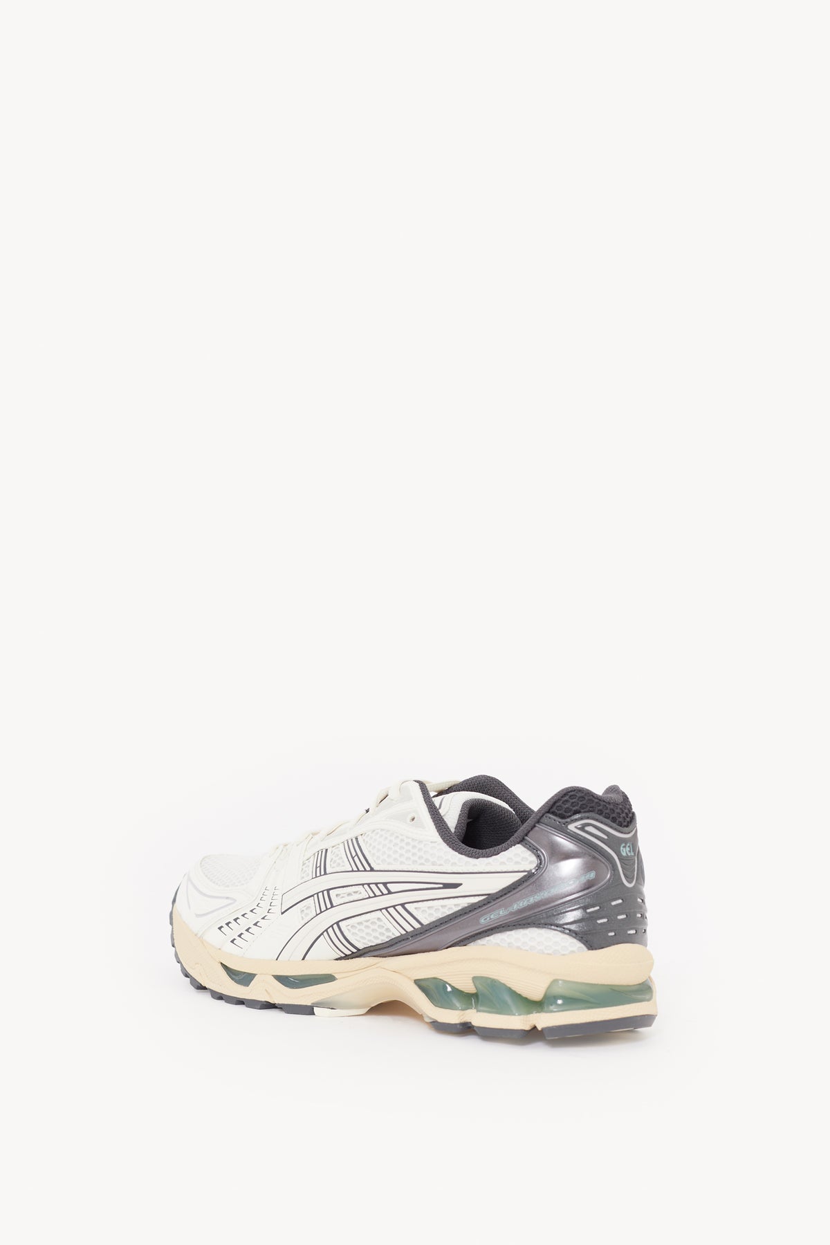 ASICS CREAM OBSIDIAN GREY GEL KAYANO 14 SNEAKERS