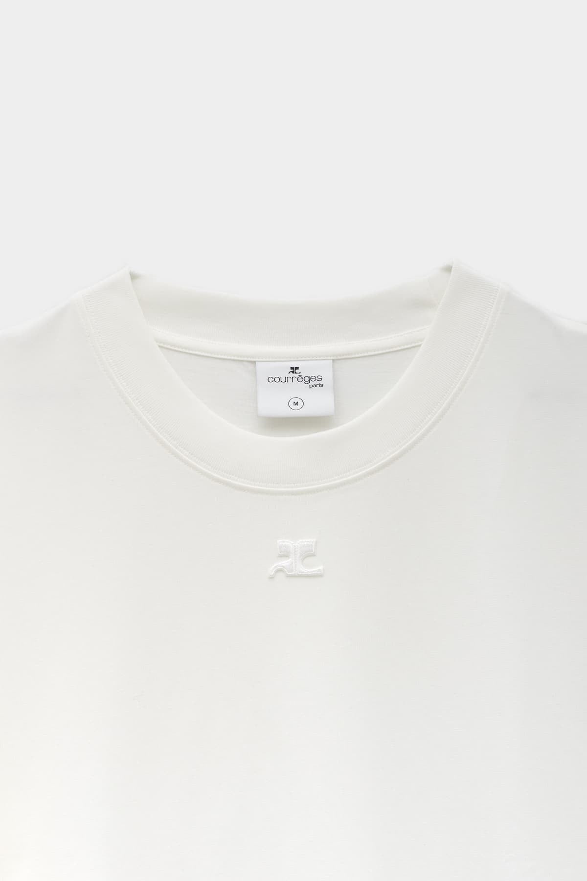 COURREGES HERITAGE WHITE AC STRAIGHT T SHIRT