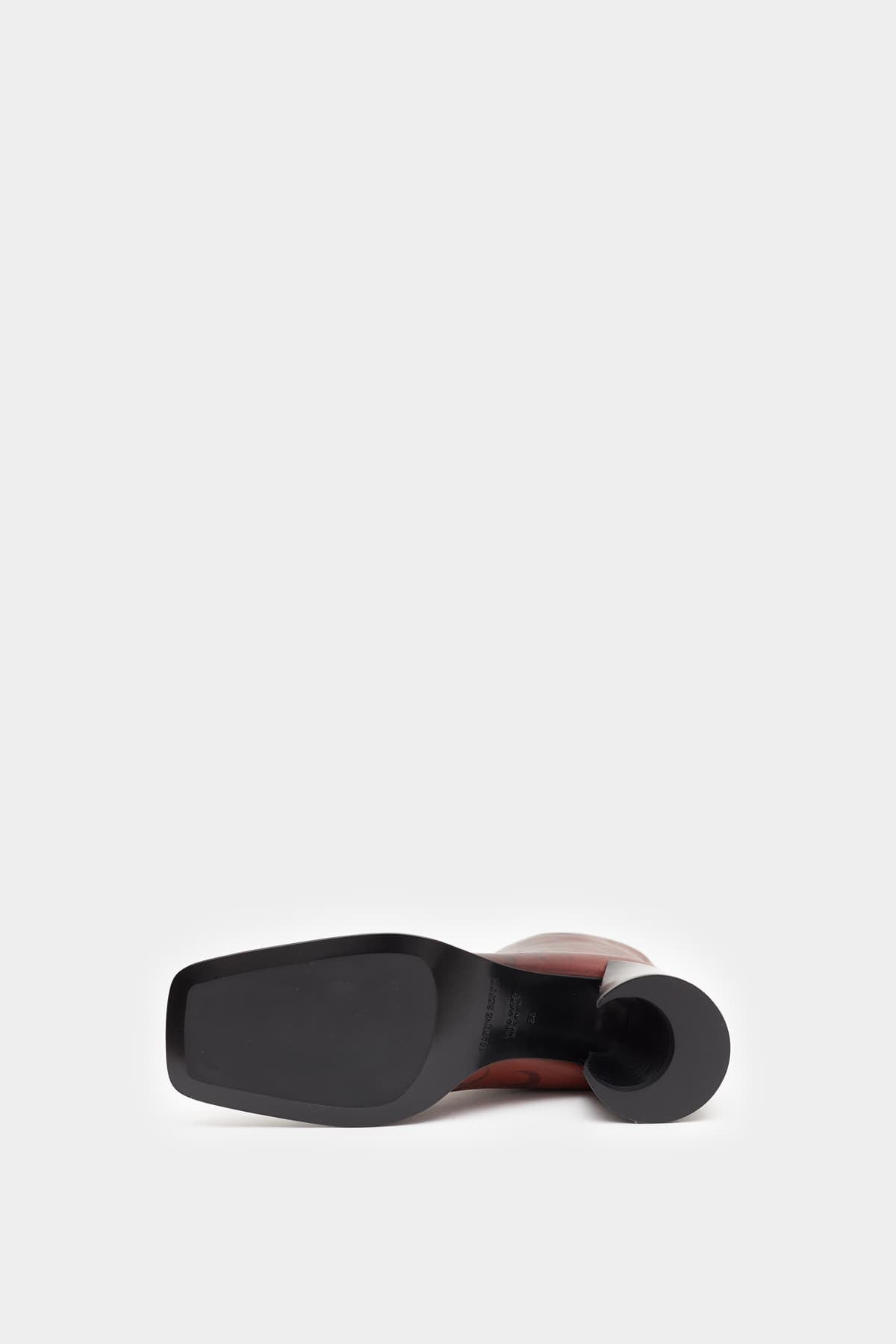 MARINE SERRE BROWN AIRBRUSHED CRAFTED LEATHER ANKLE BOOTS