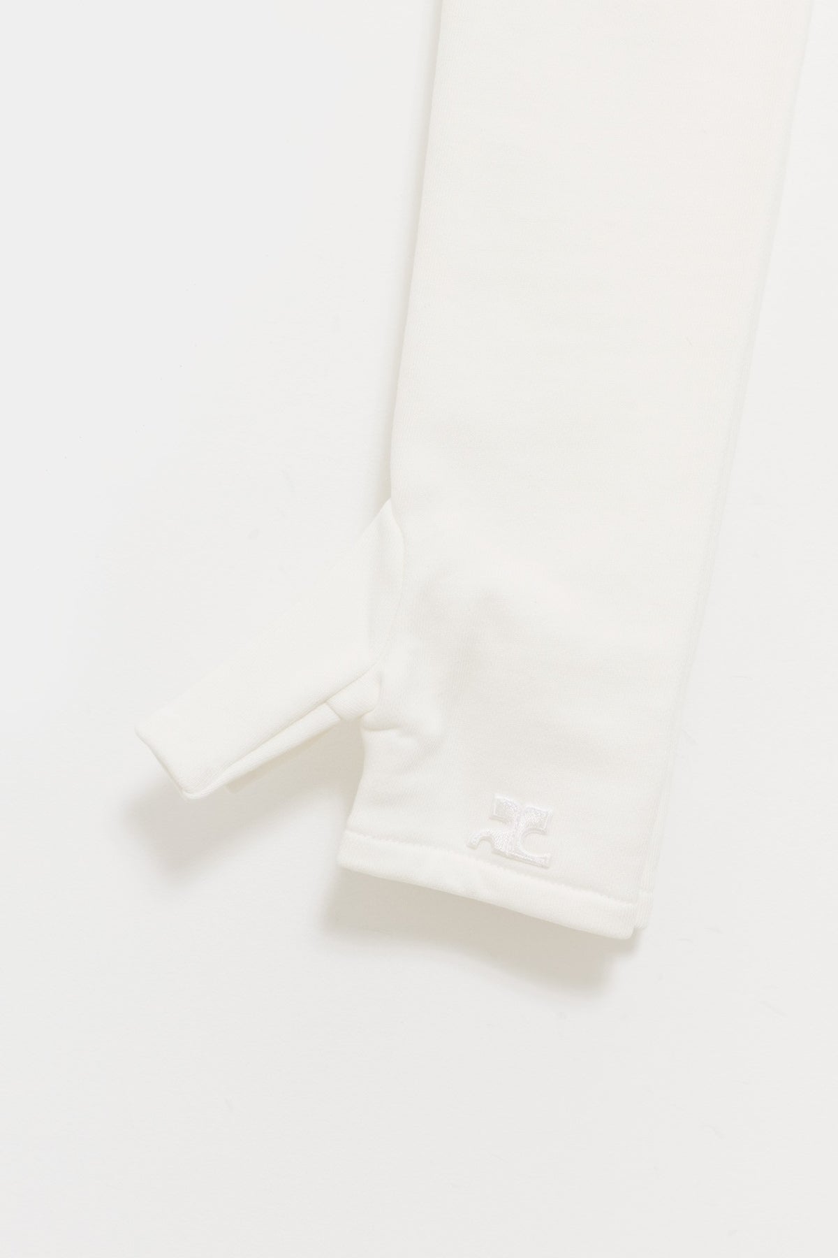 COURREGES HERITAGE WHITE COCOON HOODED FLEECE MITTENS