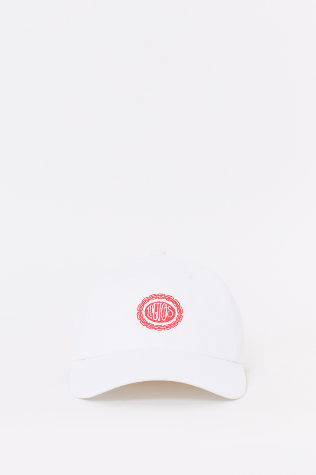LOUVOIS WHITE RED CHAIN CREST HAT IAMNUE