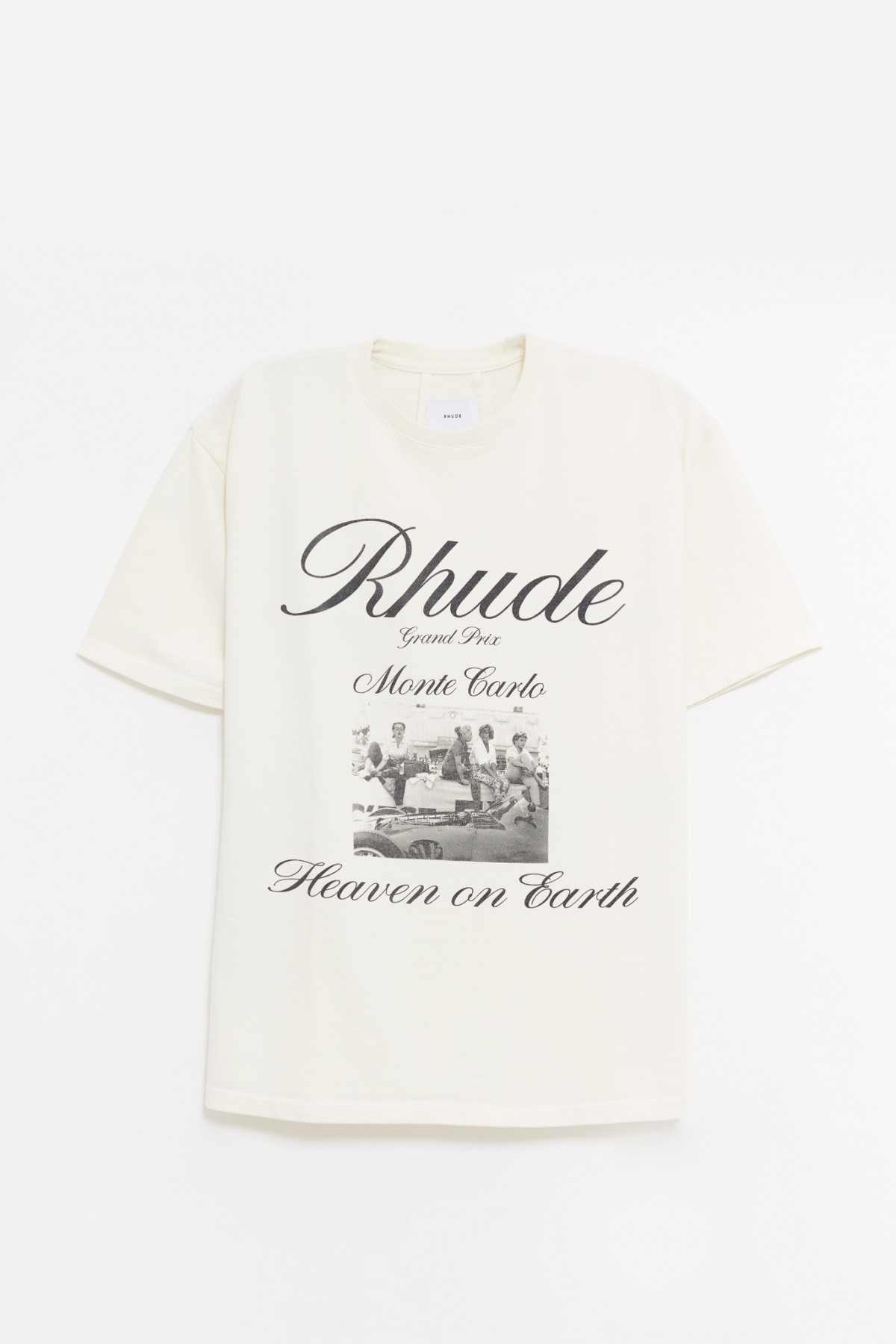 RHUDE VINTAGE WHITE HEAVEN ON EARTH T-SHIRT IAMNUE