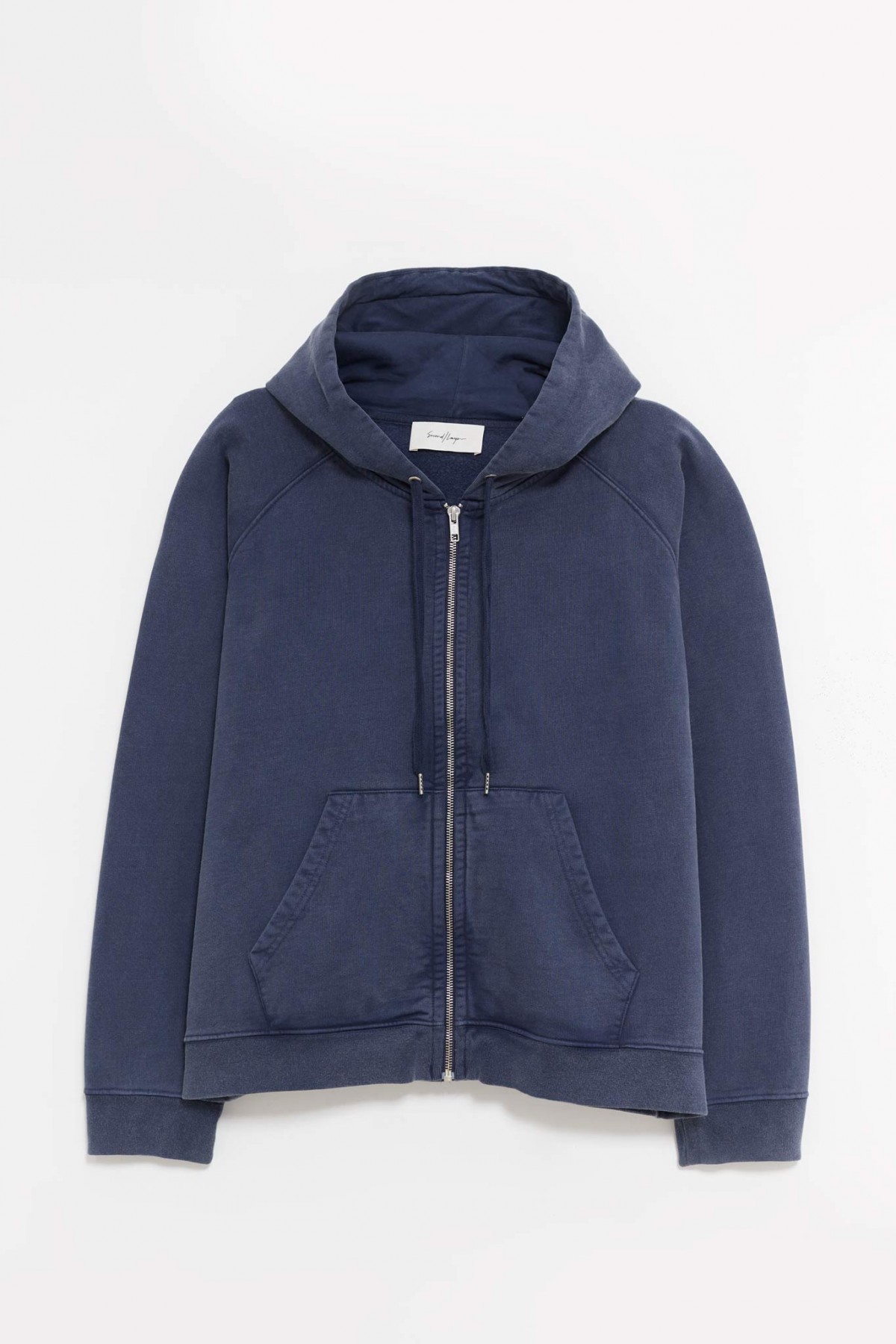 SECOND LAYER NAVY ROLA ZIP HOODIE IAMNUE