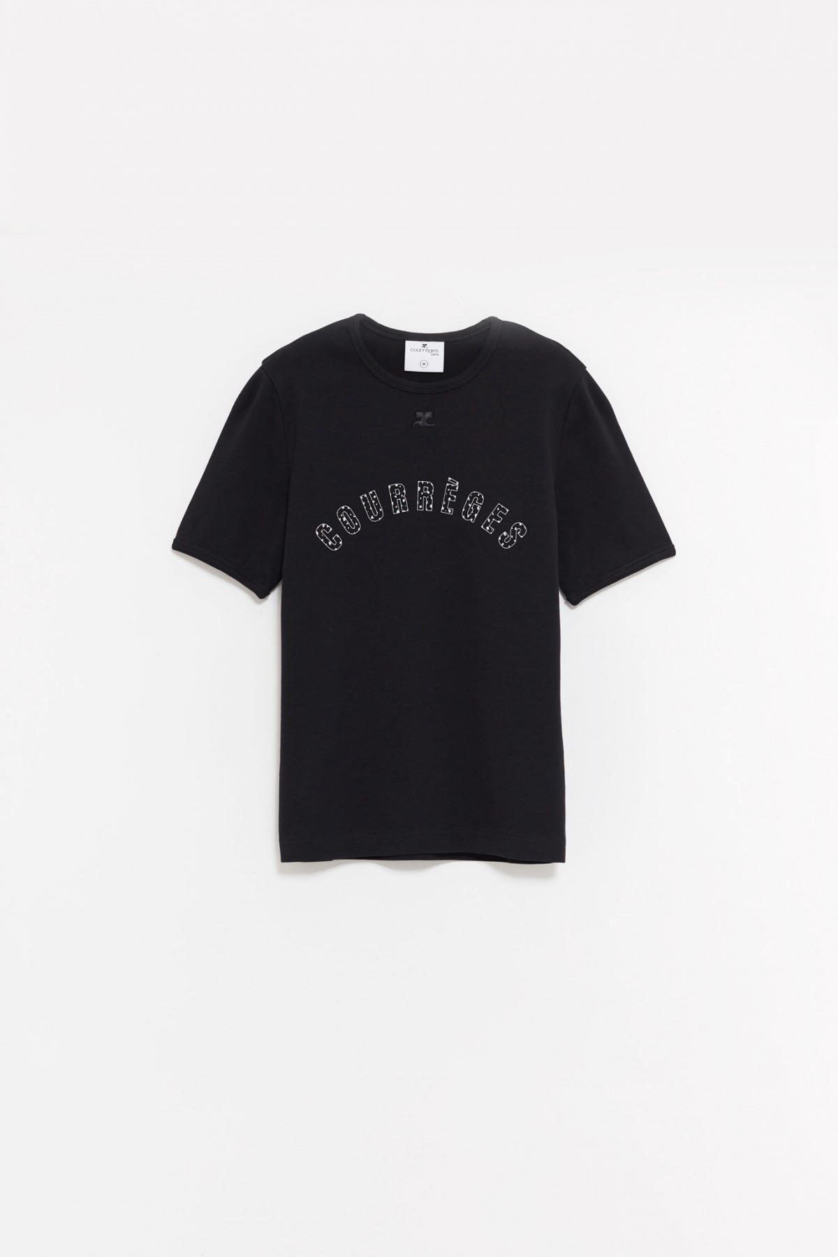 COURREGES BLACK MEDUSA CONTRAST T-SHIRT IAMNUE