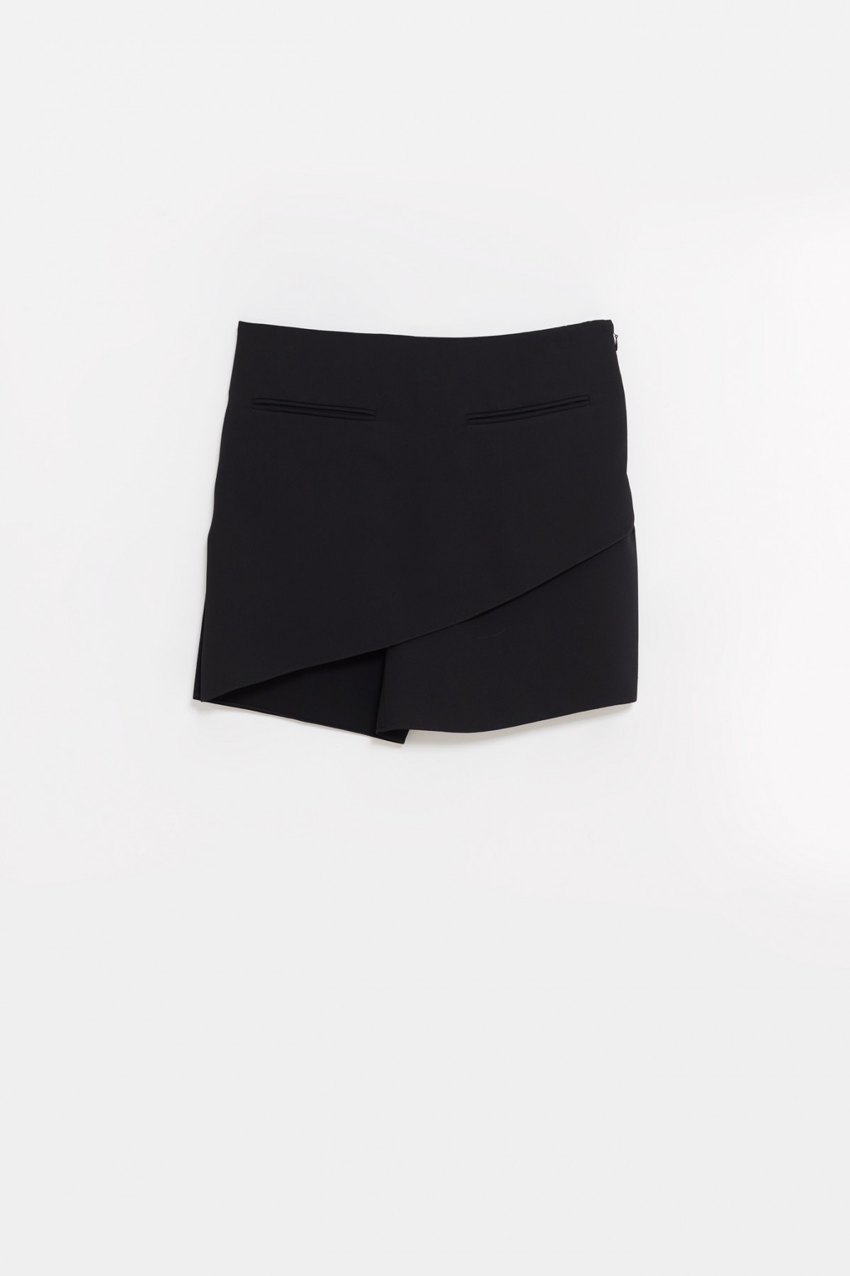 COURREGES BLACK INFINITY CREPE MINI SKIRT IAMNUE