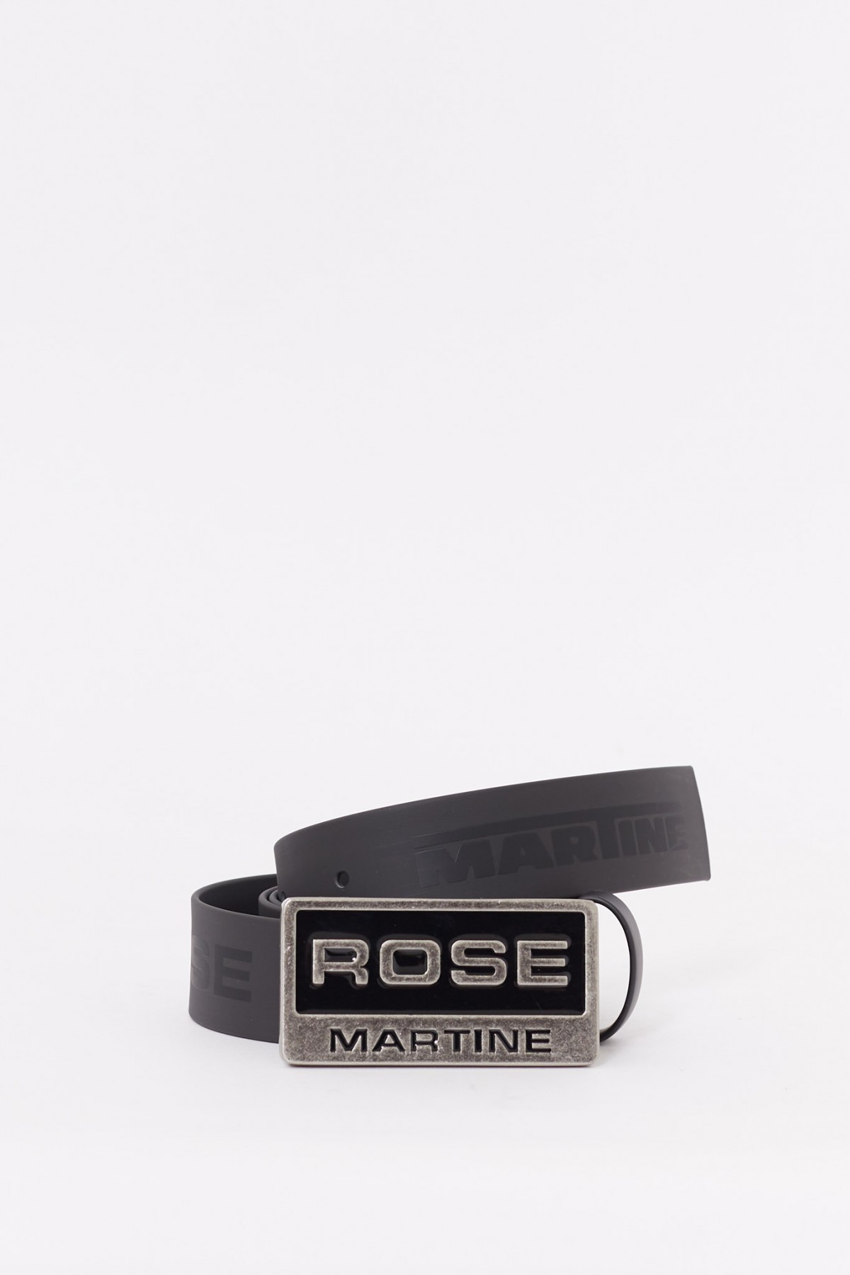 MARTINE ROSE BLACK RUBBER TYRE BELT IAMNUE