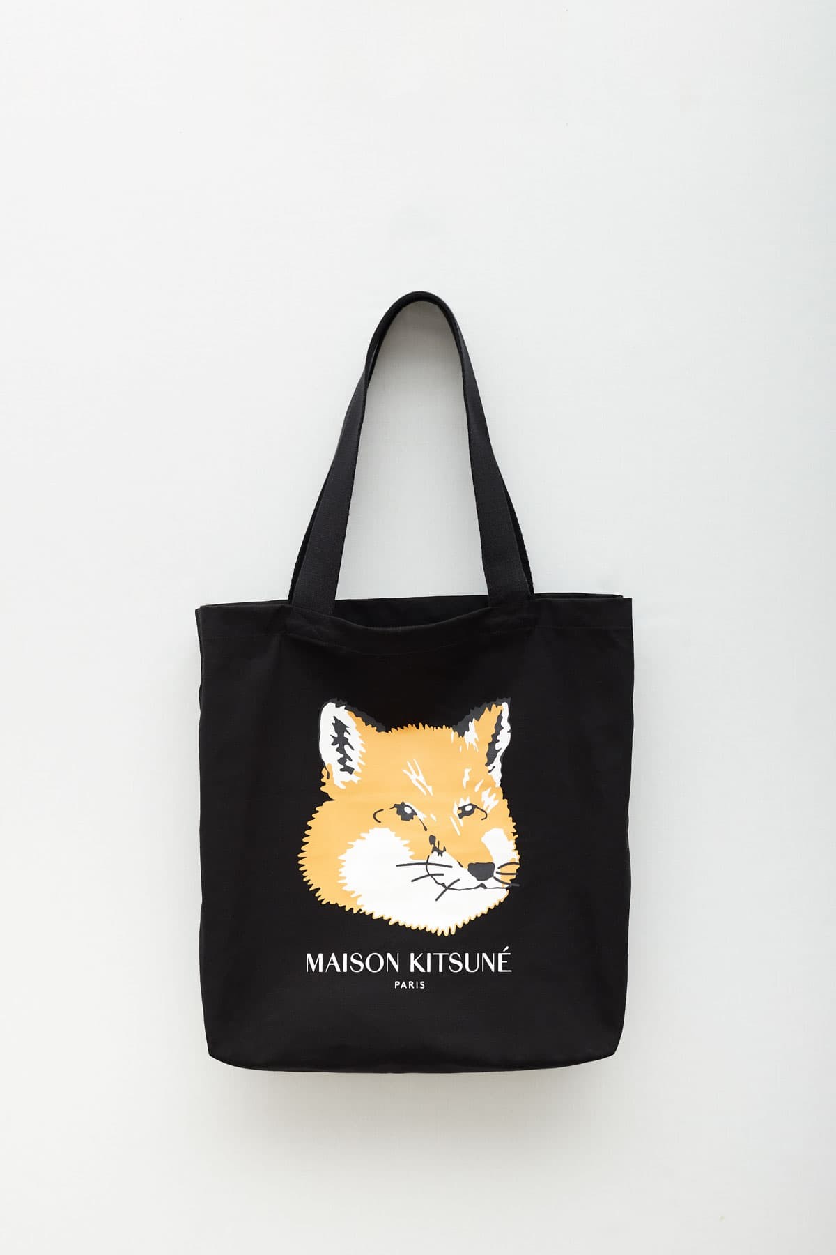 MAISON KITSUNÉ BLACK FOX HEAD TOTE BAG IAMNUE