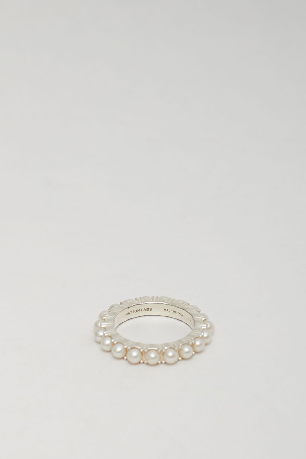 HATTON LABS STERLING SILVER PEARL ETERNITY RING IAMNUE