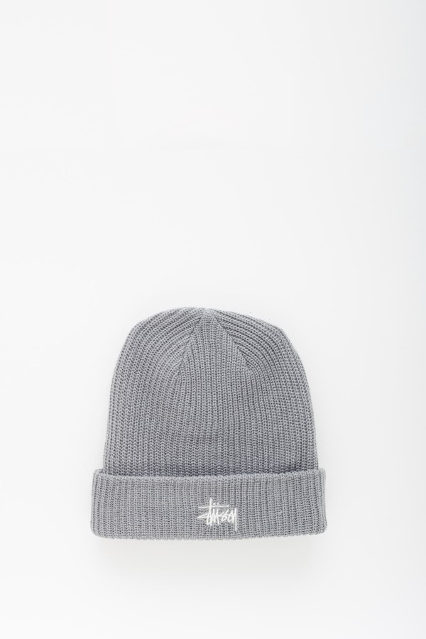 STUSSY GREY BASIC CUFF BEANIE IAMNUE
