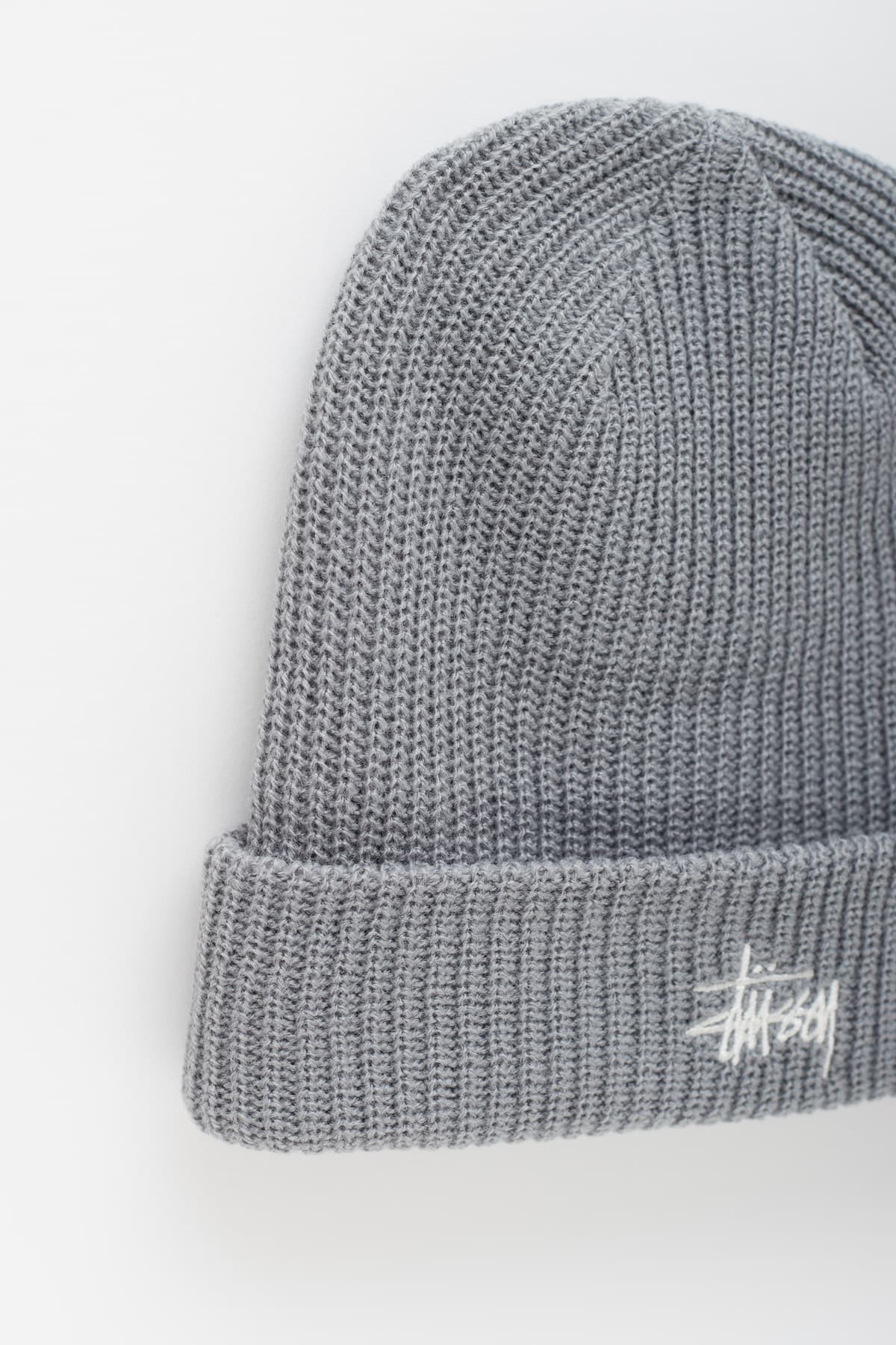 STUSSY GREY BASIC CUFF BEANIE IAMNUE