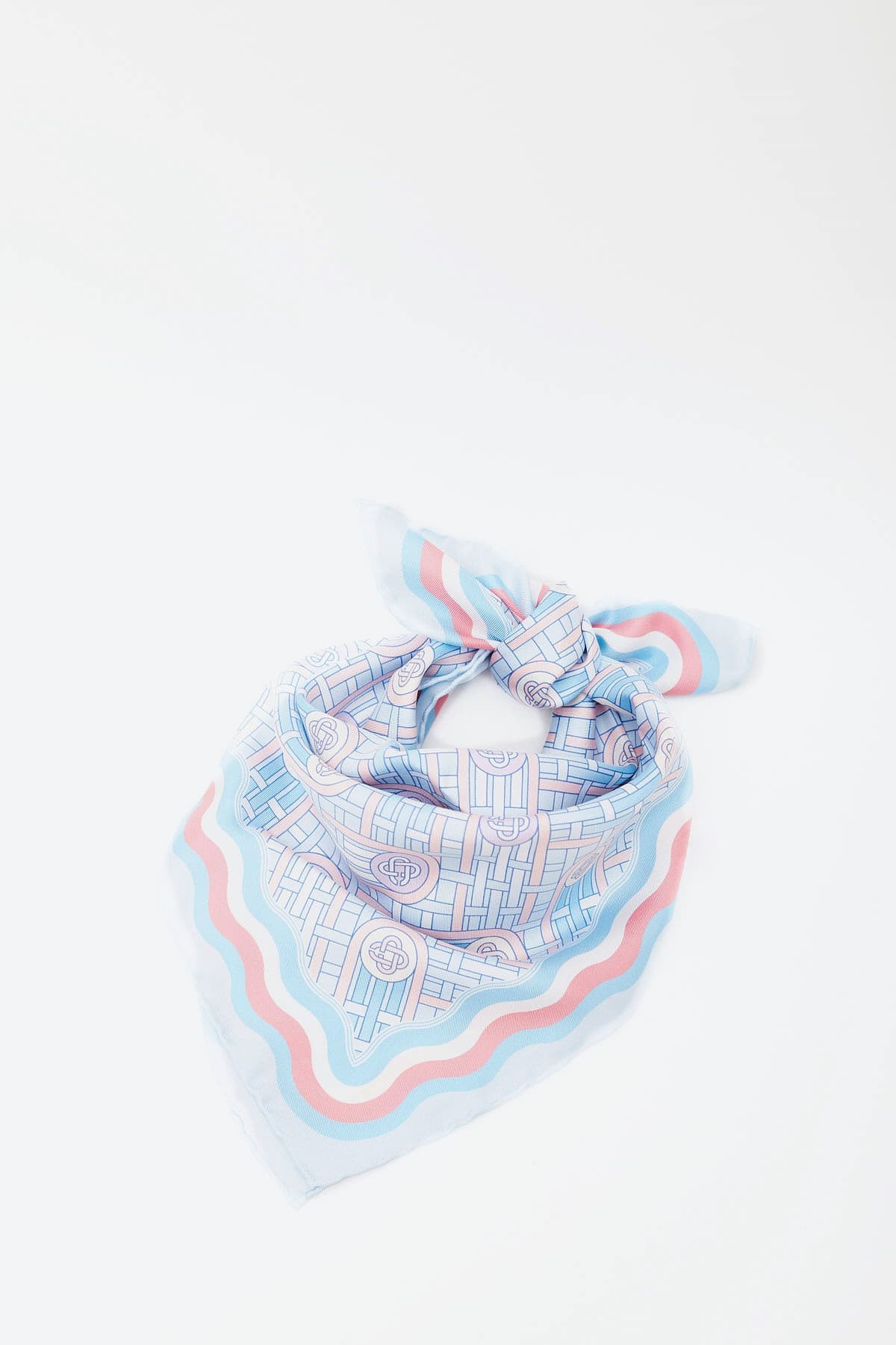 CASABLANCA BLUE PING PONG SILK SCARF IAMNUE