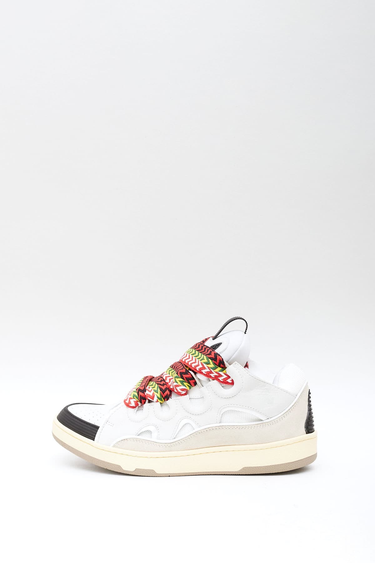 LANVIN WHITE LEATHER CURB SNEAKERS | IAMNUE