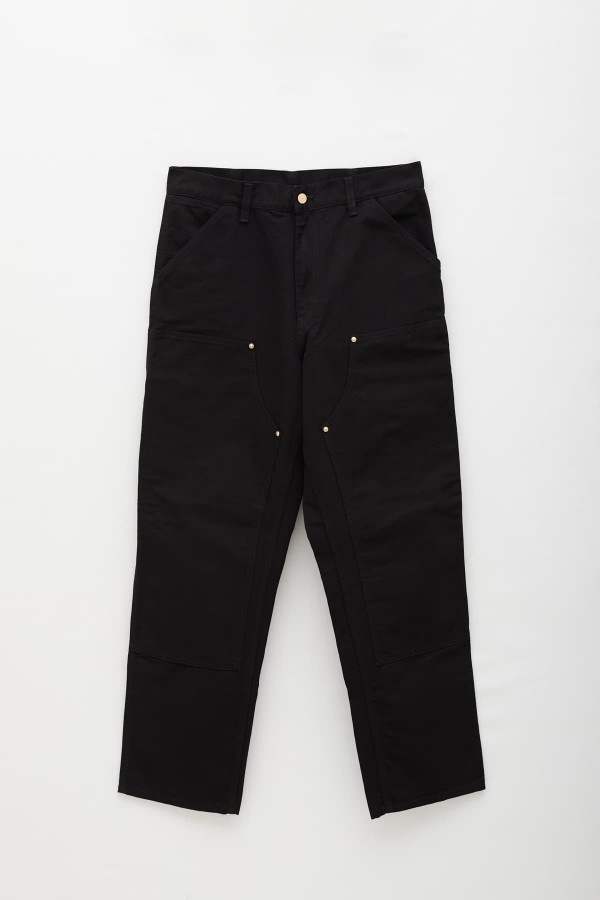 CARHARTT WIP BLACK RINSED DOUBLE KNEE TROUSER