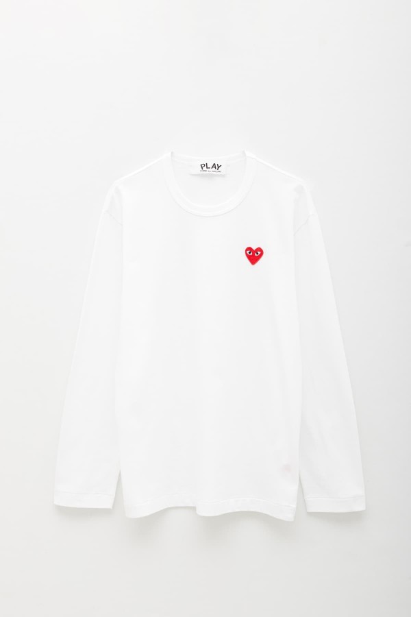 COMME DES GARCONS PLAY WHITE P1T118 LS T-SHIRT IAMNUE