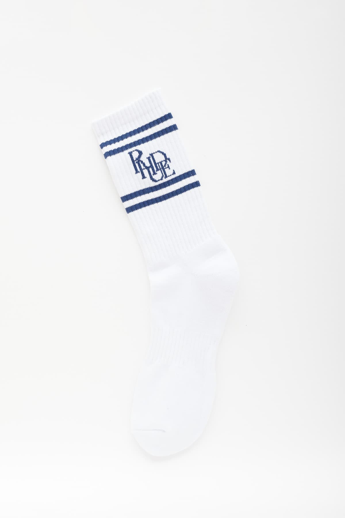 RHUDE WHITE BLUE SCRAMBLER SOCKS IAMNUE