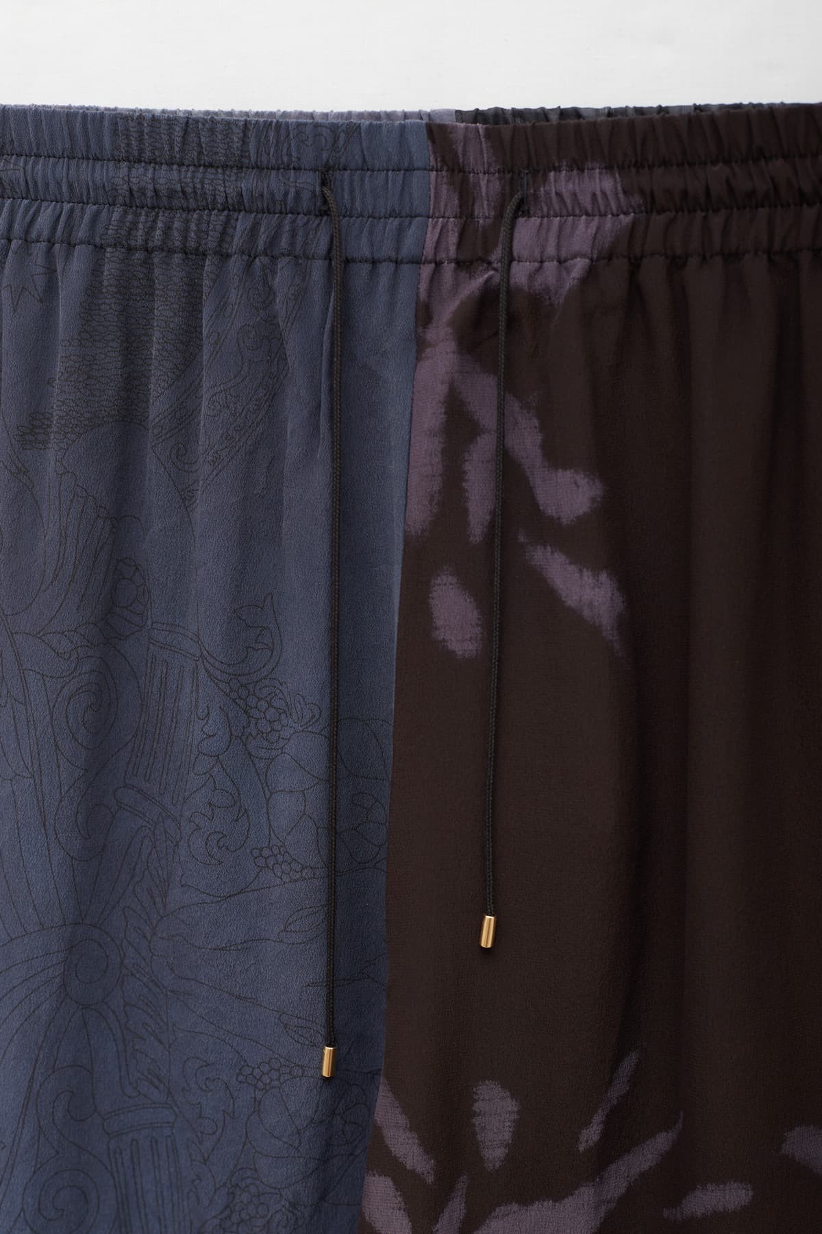 MARINE SERRE PEWTER REGENERATED SCARVES SILK PAJAMA PANTS IAMNUE