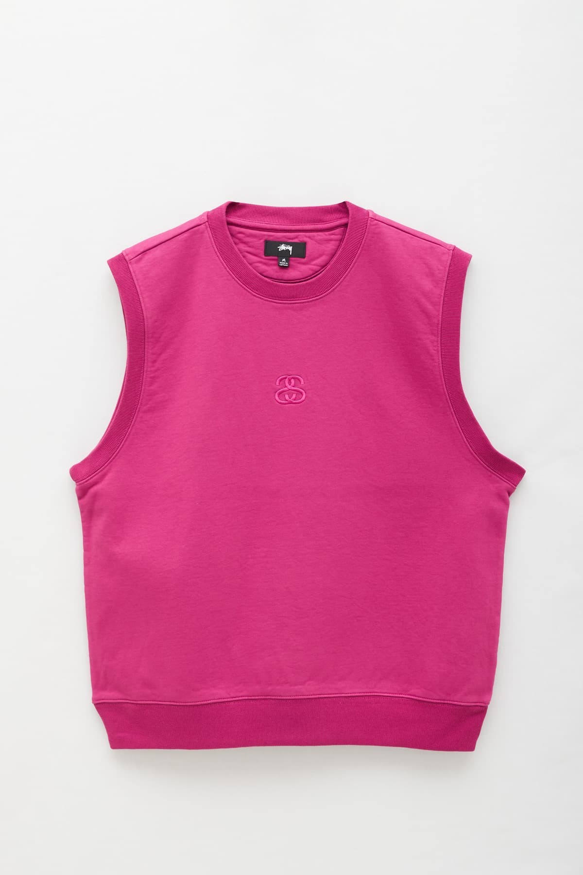 STUSSY MAGENTA SS-LINK FLEECE VEST IAMNUE