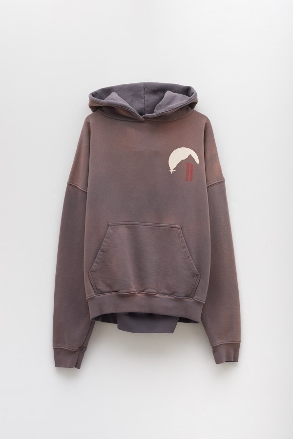 RHUDE VINTAGE GREY MOONLIGHT STAMP HOODIE IAMNUE