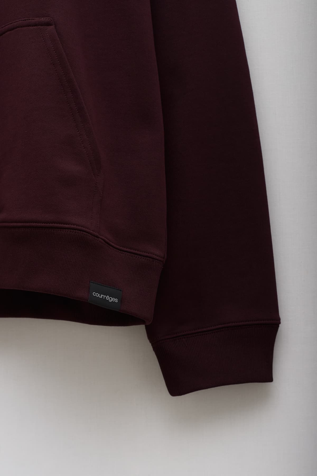 COURREGES BURGUNDY FLEECE LOGO HOODIE IAMNUE